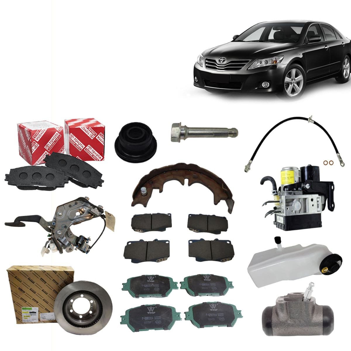 Brake Parts for Toyota Camry -Brake Master Cylinder Pads Shoes Caliper Brake Discs Repair Kit Booster Cable Hose Padel Pipe